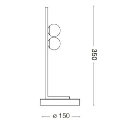 Ping pong tl2 ideal lux abat-jour lampada da comodino ottone