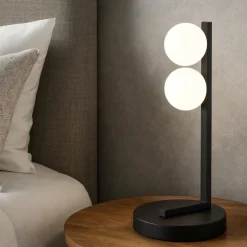 Ping pong tl2 lampada da comodino moderna abat-jour led 6w 3000k nero