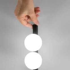 Ping pong tl2 lampada da comodino moderna abat-jour led 6w 3000k nero