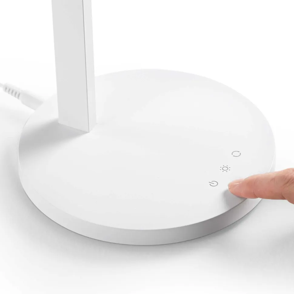 Pivot tl ideal lux lampada da scrivania led touch dimmer bianca moderna