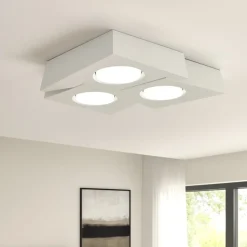 Plafoniera bianca da cucina moderna in gesso sforzin anchise