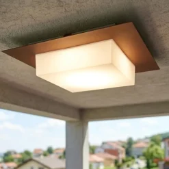 Plafoniera corten da esterno quadrata top light miami ip54