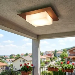 Plafoniera corten da esterno quadrata top light miami ip54