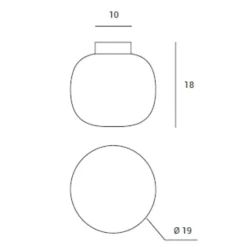 Plafoniera cucina moderna nera vetro bianco 19cm miloox bombo