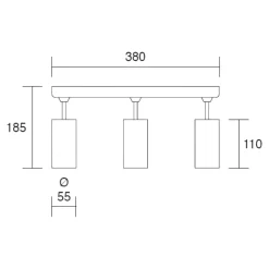 Plafoniera da cucina isyluce con 3 faretti
