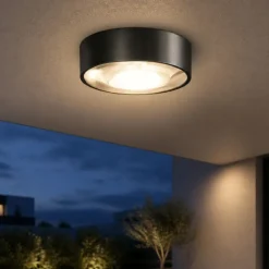 Plafoniera da esterno antracite led 3000k ip65 perenz fanale