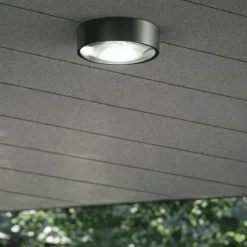 Plafoniera da esterno antracite led 3000k ip65 perenz fanale