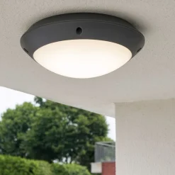 Plafoniera da esterno antracite rotonda