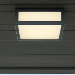 Plafoniera da esterno antracite led 14w 3000k quadrata
