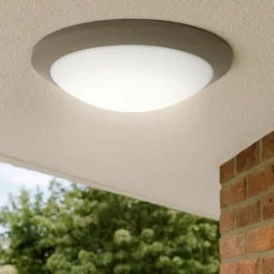Plafoniera da esterno base grigio rotonda ip65 ondaluce