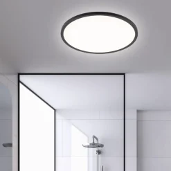 Plafoniera da esterno 50cm rotonda led 45w cct nera ip54