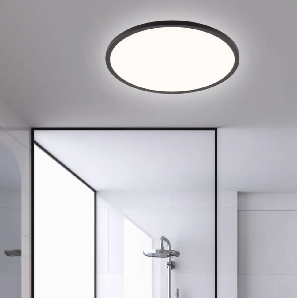 Plafoniera da esterno 50cm rotonda led 45w cct nera ip54
