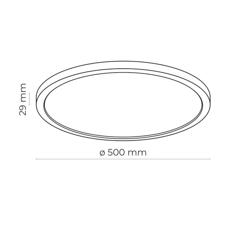 Plafoniera da esterno 50cm rotonda led 45w cct nera ip54