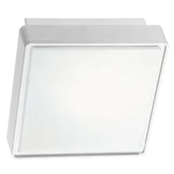 Plafoniera da esterno 22cm quadrata bianca ondaluce