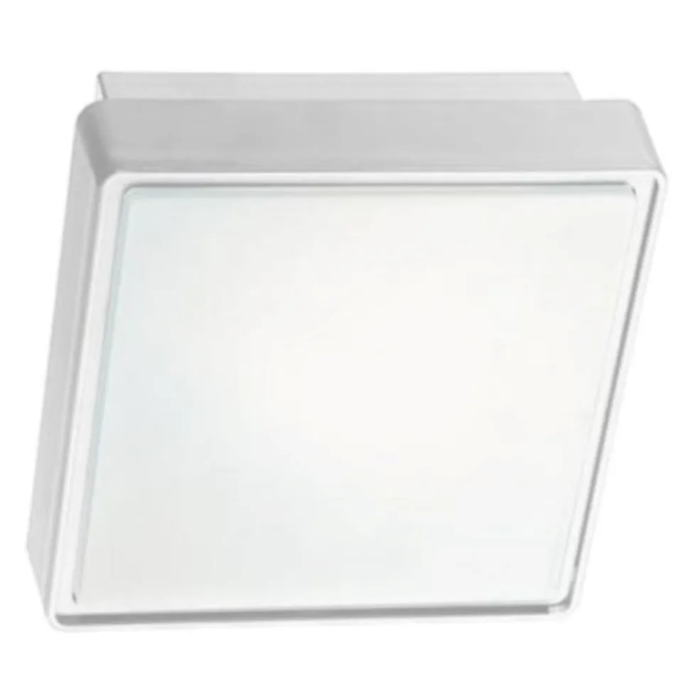Plafoniera da esterno 22cm quadrata bianca ondaluce