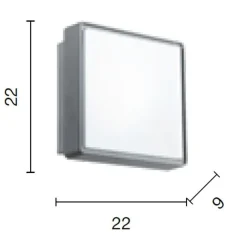 Plafoniera da esterno 22cm quadrata bianca ondaluce