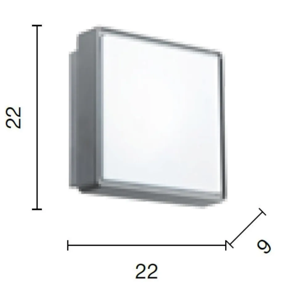 Plafoniera da esterno 22cm quadrata bianca ondaluce