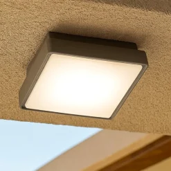 Plafoniera da esterno 30cm quadrata grigio ondaluce