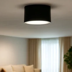 Plafoniera hole led 36w cct nero lucido perenz illuminazione