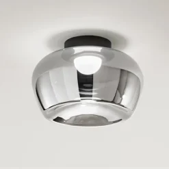 Plafoniera in vetro specchiato fume led 3000k dimmerabile perenz kave