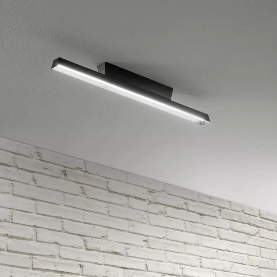 Plafoniera led 3000k per esterno ip 65 nera linea light lira
