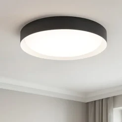 Plafoniera led 12w crew-2 3000k nero bianco linea light