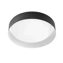 Plafoniera led 12w crew-2 3000k nero bianco linea light