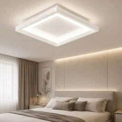 Plafoniera led 30w 3000k bianca quadrata moderna perenz illuminazione