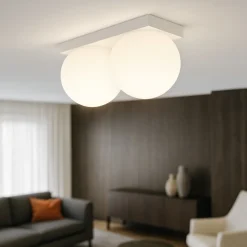 Plafoniera led 16w 3000k moderna bianca sfere di vetro dot perenz