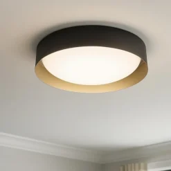 Plafoniera led 17w 3000k nero oro crew 2 linea light