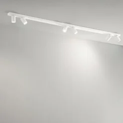 Plafoniera lunga 200cm oddy perenz bianca con 6 spot orientabili