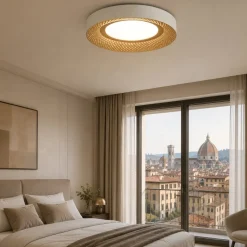 Plafoniera moderna hive led 40w 3000k 4000k bianco oro perenz