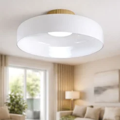 Plafoniera moderna in vetro bianco led 2700k 3000k 4000k fabas lunar