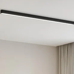 Plafoniera moderna led 3000k nera linea light satori 86cm