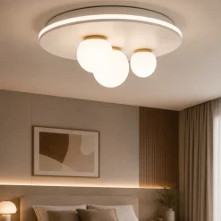 Plafoniera moderna per camera da letto bianco oro perenz ball
