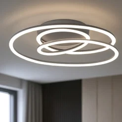 Plafoniera moderna spira perenz grigio metallizzato led 3000k