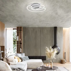 Plafoniera moderna spira perenz grigio metallizzato led 3000k