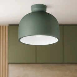 Plafoniera moderna verde bianco yelmo perenz illuminazione