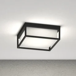 Plafoniera nera da esterno quadrata moderna top light osaka