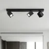 Plafoniera nera da soffitto con spot orientabili oddy perenz