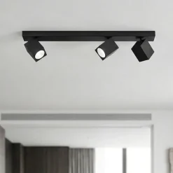 Plafoniera nera da soffitto con spot orientabili oddy perenz