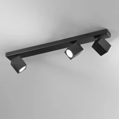 Plafoniera nera da soffitto con spot orientabili oddy perenz