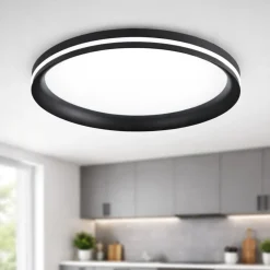 Plafoniera nera led isy fabas luce per cucina moderna