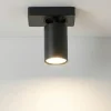 Plafoniera nera oddy perenz cilindro spot orientabile