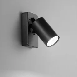 Plafoniera nera oddy perenz cilindro spot orientabile
