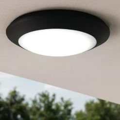 Plafoniera nera per esterni rotonda top light verona