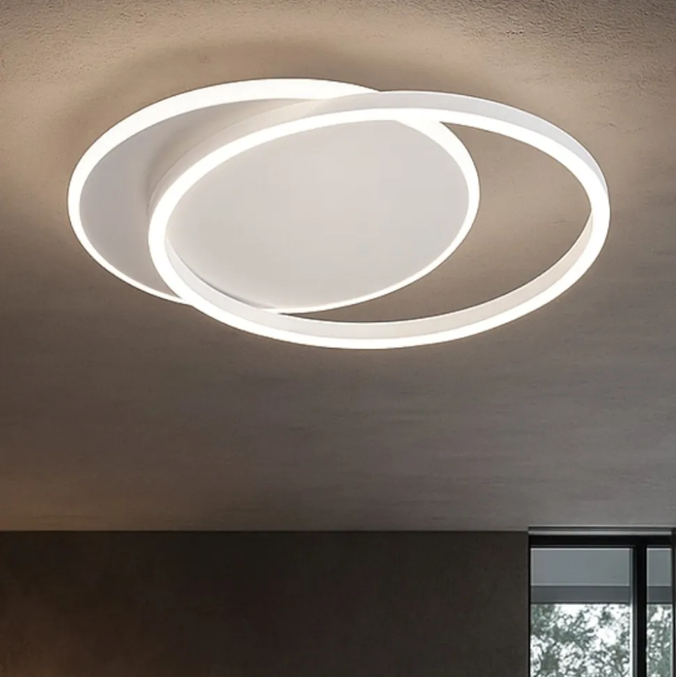 Plafoniera orbit bianca design moderna led 43w 3000k perenz