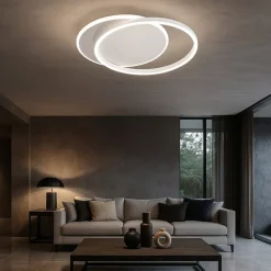 Plafoniera orbit bianca design moderna led 43w 3000k perenz