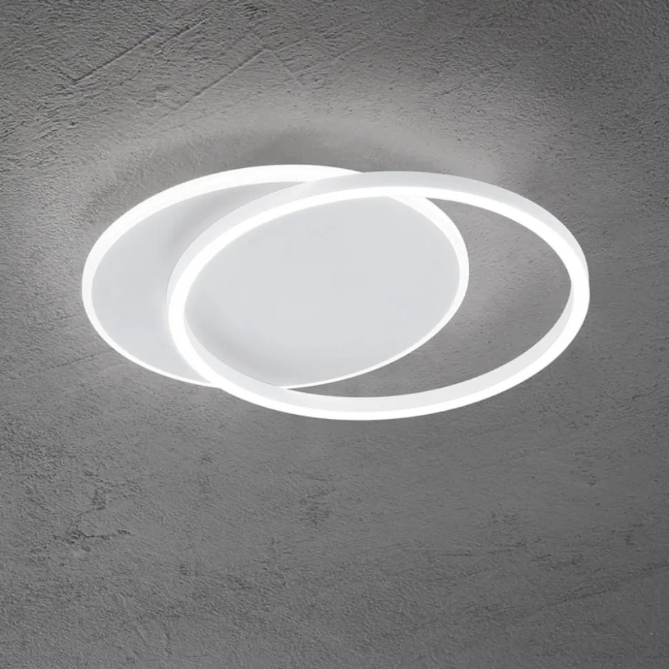 Plafoniera orbit bianca design moderna led 43w 3000k perenz