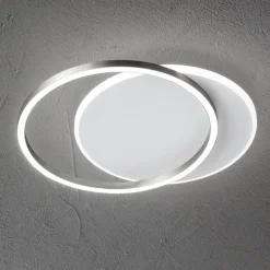 Plafoniera orbit perenz led 43w 3000k bianco grigio tonda moderna